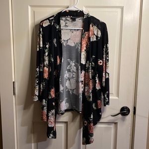 Torrid Size 0 Floral Open Front Cardigan